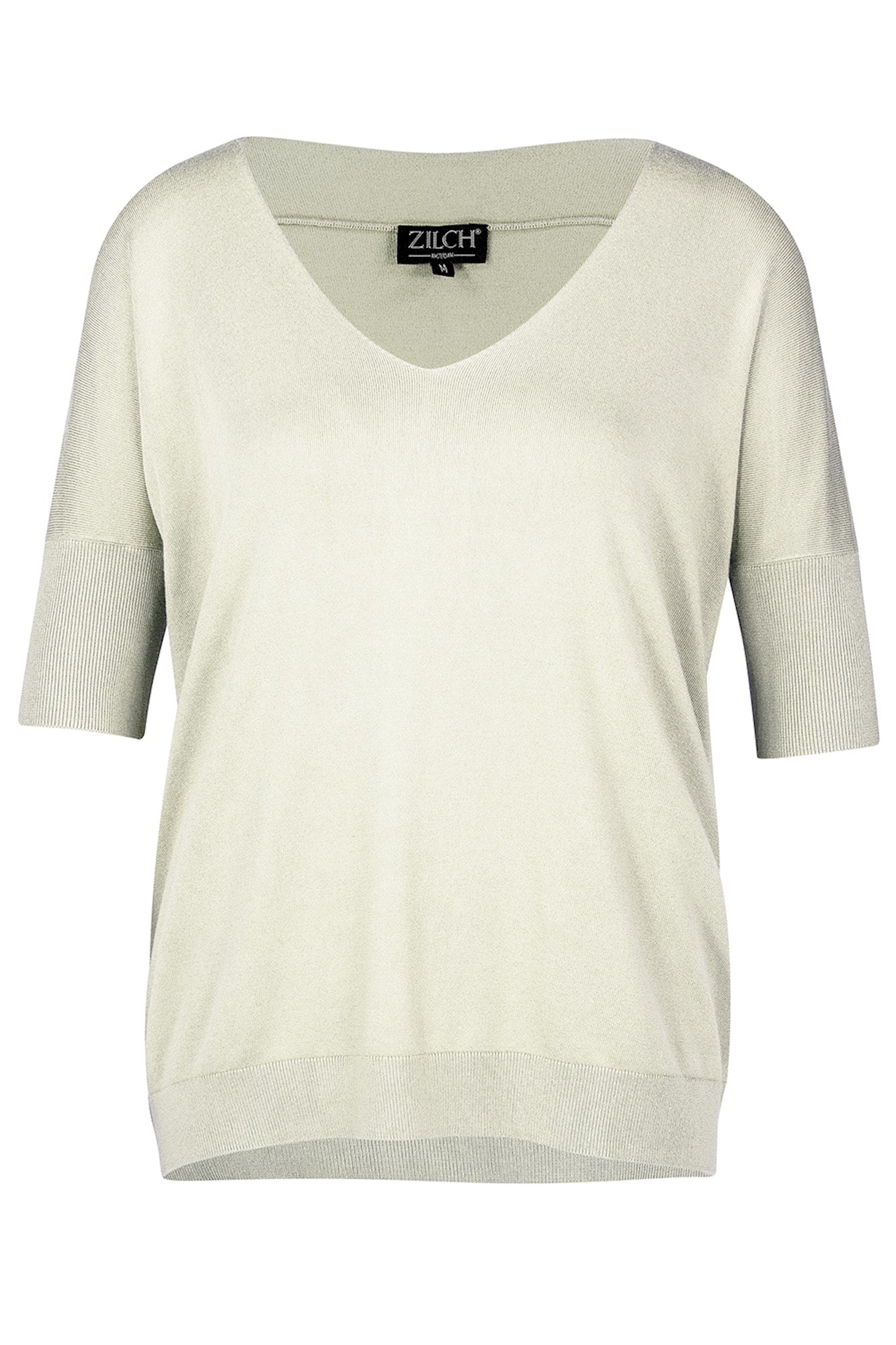 ZILCH Off White Bamboo V-Neck Top