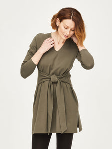 THOUGHT Yasmeena Tie Front Tunic Olive Green