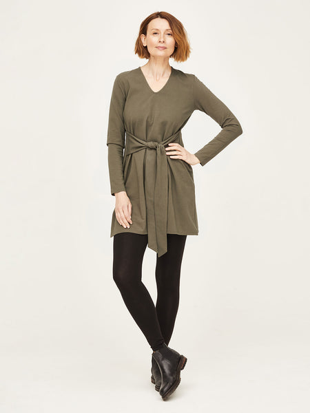 THOUGHT Yasmeena Tie Front Tunic Olive Green